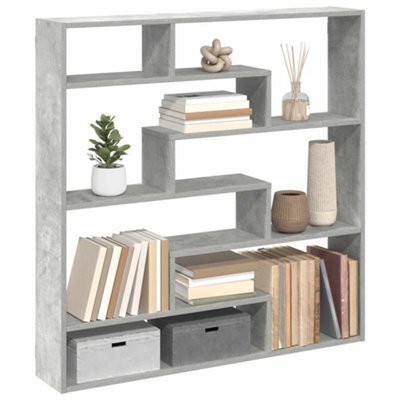 Berkfield Wall Cube Shelf 7 Compartments Concrete Grey Engineered Wood - image 1