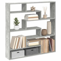 Berkfield Wall Cube Shelf 7 Compartments Concrete Grey Engineered Wood - thumbnail 1