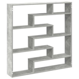 Berkfield Wall Cube Shelf 7 Compartments Concrete Grey Engineered Wood - thumbnail 2