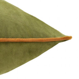 furn. Furn Meridian Velvet Polyester Filled Cushion, Olive/ginger, 55 X 55Cm - thumbnail 3