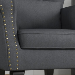 Homcom Wingback Armchair, Chesterfield-Style Accent Chair, Dark Grey - thumbnail 7