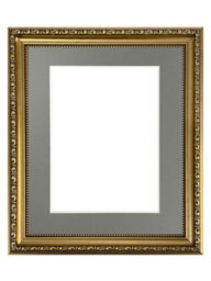 Frames By Post Shabby Chic Gold Frame With Dark Grey Mount For Image Size 10 X 4 Inch