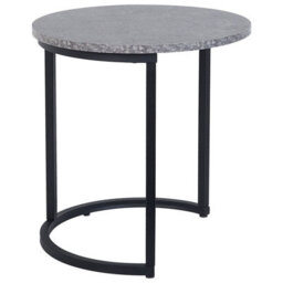 Beliani Two-Piece Nest Of Tables, Dark Concrete-Effect Tops, Hairpin Iron Frame, Grey. - thumbnail 4