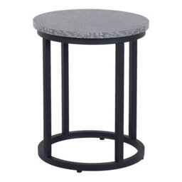 Beliani Two-Piece Nest Of Tables, Dark Concrete-Effect Tops, Hairpin Iron Frame, Grey. - thumbnail 5