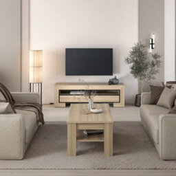 Arte Cuba 99 Coffee Table 120Cm - Light Oak Modern Coffee Table With Lower Shelf For Stylish Living Room Storage - thumbnail 5