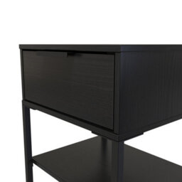 Tamworth Single 1 Drawer Bedside Cabinet In Black Ash (Ready Assembled) - thumbnail 4