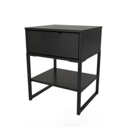 Tamworth Single 1 Drawer Bedside Cabinet In Black Ash (Ready Assembled) - thumbnail 3