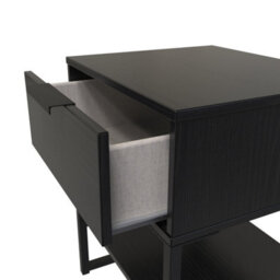 Tamworth Single 1 Drawer Bedside Cabinet In Black Ash (Ready Assembled) - thumbnail 5
