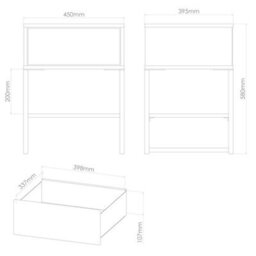 Tamworth Single 1 Drawer Bedside Cabinet In Black Ash (Ready Assembled) - thumbnail 6
