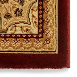 Red Traditional Easy To Clean Bordered Floral Rug For Dining Room-120Cm X 170Cm - thumbnail 4