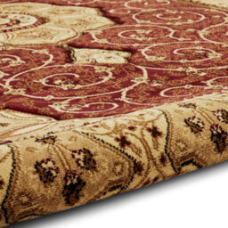 Red Traditional Easy To Clean Bordered Floral Rug For Dining Room-120Cm X 170Cm - thumbnail 6