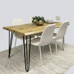 Kosy Koala Dining Table Set With 4 Cream Gem Pattern Chairs Modern Kitchen Dining Room Furniture - thumbnail 2