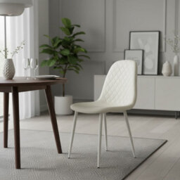 Kosy Koala Dining Table Set With 4 Cream Gem Pattern Chairs Modern Kitchen Dining Room Furniture - thumbnail 4