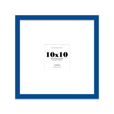 "10X10"" Blue Picture Frame - 10X10"" Square Frame With 6X6"" Mount For 10X10""/6X6"" Pictures Art Deco Style Room Decor, 1 Pack" - image 1