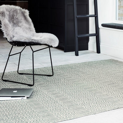 Silver Geometric Handmade Luxurious Modern Wool Easy To Clean Rug Dining Room Bedroom And Living Room-160Cm X 230Cm - image 1