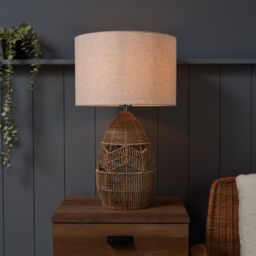 Inlight Marfil String Round Matt Natural Rattan Effect Table Lamp - thumbnail 7