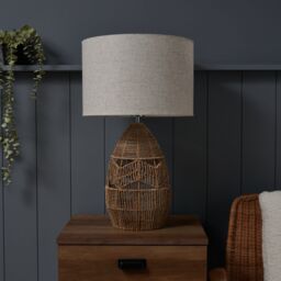 Inlight Marfil String Round Matt Natural Rattan Effect Table Lamp - thumbnail 8
