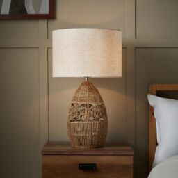 Inlight Marfil String Round Matt Natural Rattan Effect Table Lamp - thumbnail 5