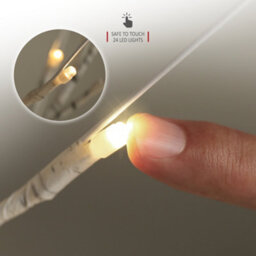 Netta Set Of 2 2Ft Twig Birch Tree With Pre-Lit With 24 Warm White Leds - Battery Powered - White - thumbnail 5