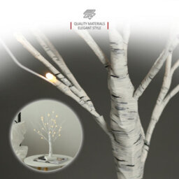 Netta Set Of 2 2Ft Twig Birch Tree With Pre-Lit With 24 Warm White Leds - Battery Powered - White - thumbnail 6