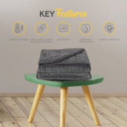 Monhouse Heated Throw - Electric Blanket - Digital Controller - 9Hr Timer 9 Heat Settings - Single 130X160Cm - Dark Grey Shearling - thumbnail 6