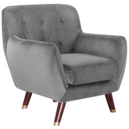Beliani Glam Armchair Bodo Velvet Grey