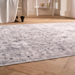 OHS Washable Rug Vintage Living Room Bedroom Carpet Mat, Grey - 120 X 170Cm - thumbnail 3