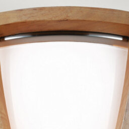 Luminosa Lighting Elstead Allier Flush Mount, Light Wood, Brushed Steel, E27 - thumbnail 4