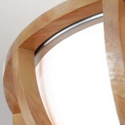 Luminosa Lighting Elstead Allier Flush Mount, Light Wood, Brushed Steel, E27 - thumbnail 3