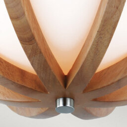 Luminosa Lighting Elstead Allier Flush Mount, Light Wood, Brushed Steel, E27 - thumbnail 2