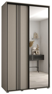 Arte Elegant Dakota Vii Sliding Door Wardrobe 1300mm - Compact Storage With Mirrored Door, Hanging Rails, And Shelves H2350mm D600mm - image 1