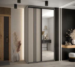Arte Elegant Dakota Vii Sliding Door Wardrobe 1300mm - Compact Storage With Mirrored Door, Hanging Rails, And Shelves H2350mm D600mm - thumbnail 2