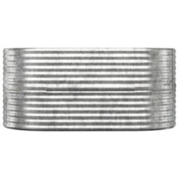 Berkfield Garden Planter Powder-Coated Steel 152X80X68 Cm Silver - thumbnail 3