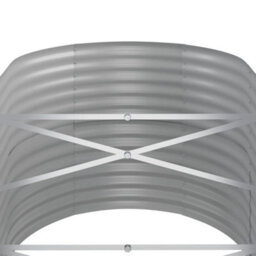 Berkfield Garden Planter Powder-Coated Steel 152X80X68 Cm Silver - thumbnail 5