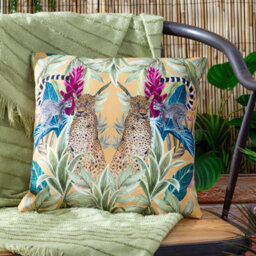 Wylder Tropics Kali Leopards Tropical Polyester Filled Outdoor Cushion - thumbnail 1