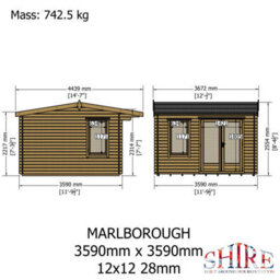 Shire Marlborough 28 mm Log Cabin 12 X 12 Feet - thumbnail 8