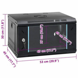 Walplus Network Cabinet With Storage Black 53 X 45 X 30 Cm Steel - thumbnail 9