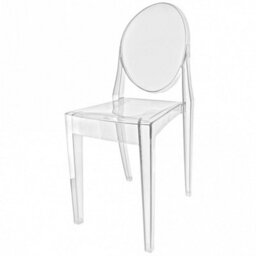Fusion Living Ghost Style Plastic Victoria Dining Chair Crystal Clear