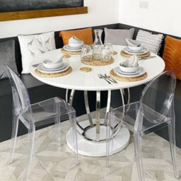 Fusion Living Ghost Style Plastic Victoria Dining Chair Crystal Clear - thumbnail 2