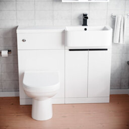 Nes Home Right Hand Black Handles Basin Vanity Unit With Tap, Wc Unit & Toilet - thumbnail 2