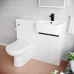 Nes Home Right Hand Black Handles Basin Vanity Unit With Tap, Wc Unit & Toilet - thumbnail 5