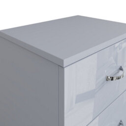 Fwstyle 2 Drawer Bedside Chest Grey Gloss Nightstand Bedroom Furniture - thumbnail 7