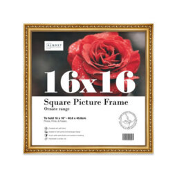 16X16 Gold Ornate Picture Frame (40.6 X 40.6Cm) Poster, Photo, Artwork, Gallery Wall Or Print - thumbnail 1