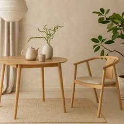 Wyld Haus Novi Sad Round Extending Dining Table Natural Oak Veneer - thumbnail 2