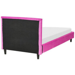 Beliani Bed Velvet Fitou 90 X 200 Cm (Eu Single) Fuchsia Pink - thumbnail 6