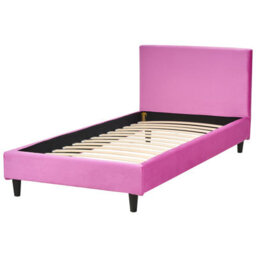 Beliani Bed Velvet Fitou 90 X 200 Cm (Eu Single) Fuchsia Pink - thumbnail 4