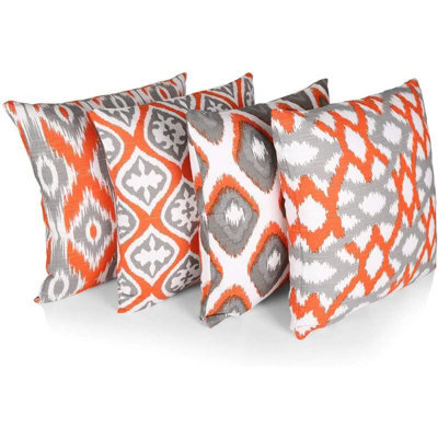 Penguin Home 100% Cotton Set Of 4 Decorative Double Sided Square Cushion Covers - image 1