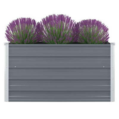 Berkfield Raised Garden Bed 100X100X45 Cm Galvanised Steel Grey - image 1