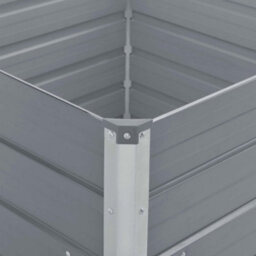 Berkfield Raised Garden Bed 100X100X45 Cm Galvanised Steel Grey - thumbnail 4