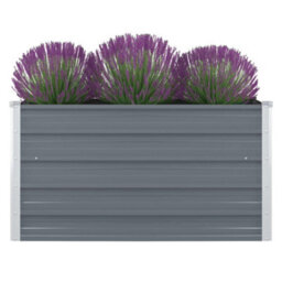 Berkfield Raised Garden Bed 100X100X45 Cm Galvanised Steel Grey